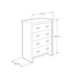 BOS4DCGRY-BOSTON 4 DRAWER CHEST GREY-2023-01-Dims