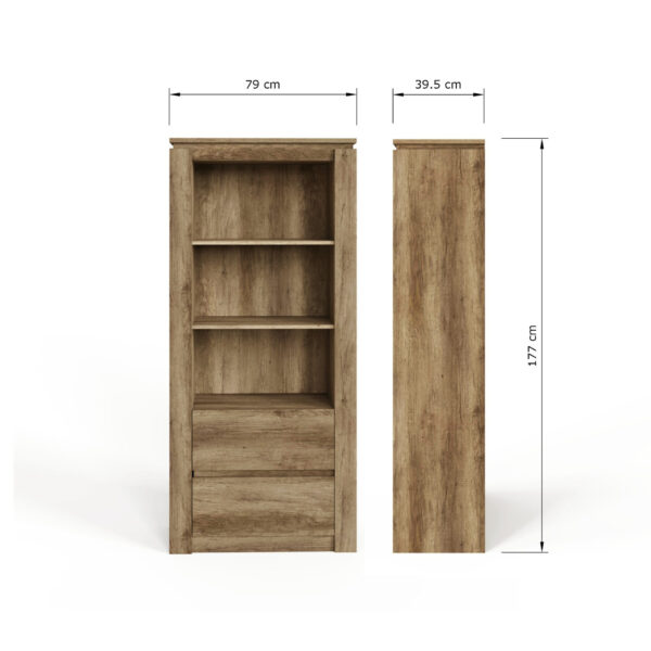 CYNBKCOAK-CANYON OAK BOOKCASE-09-25-DIMS