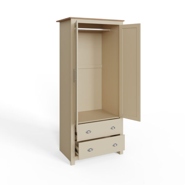 LAN22WCRM-2 door 2 drawer wardobe cream-09-25-CO2