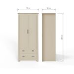 LAN22WCRM-2 door 2 drawer wardobe cream-09-25-DIMS