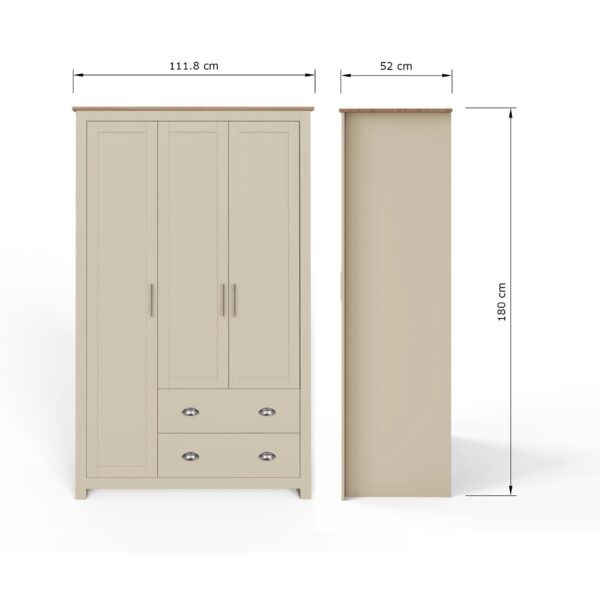 LAN32WCRM-3 door 2 drawer wardobe-09-25-DIMS