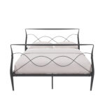 RIM150BLK-Rimini Bed 135CM -Front with bedding (1)