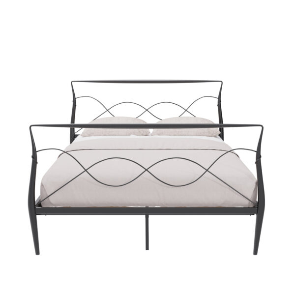 RIM150BLK-Rimini Bed 135CM -Front with bedding (1)