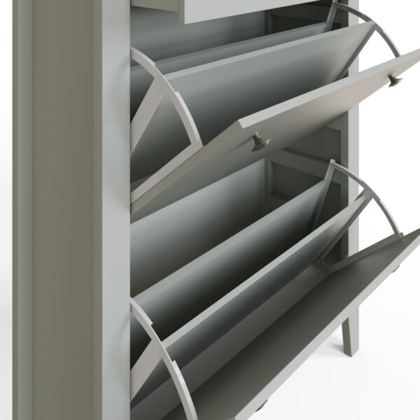 SHOECABGRY- Deluxe Shoe cabinet grey-10-25-CO05