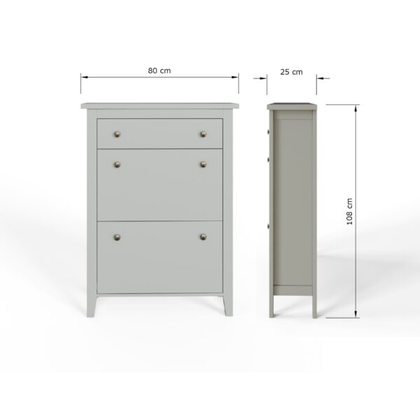 SHOECABGRY- Deluxe Shoe cabinet grey-10-25-DIMS