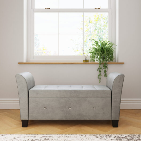 VERWNCHGR-VERONA WINDOW SEAT CHENILLE GREY-08-25-RMS02