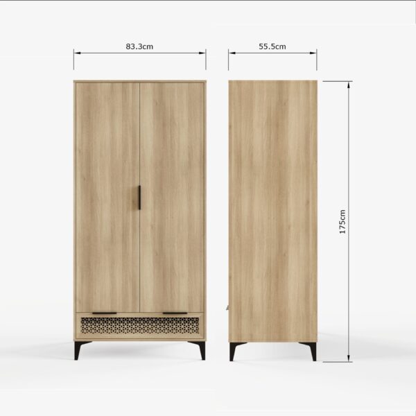 EZR21WOAK-EZRA 1 DRAWER WARDROBE-05-25-DIMS (2)