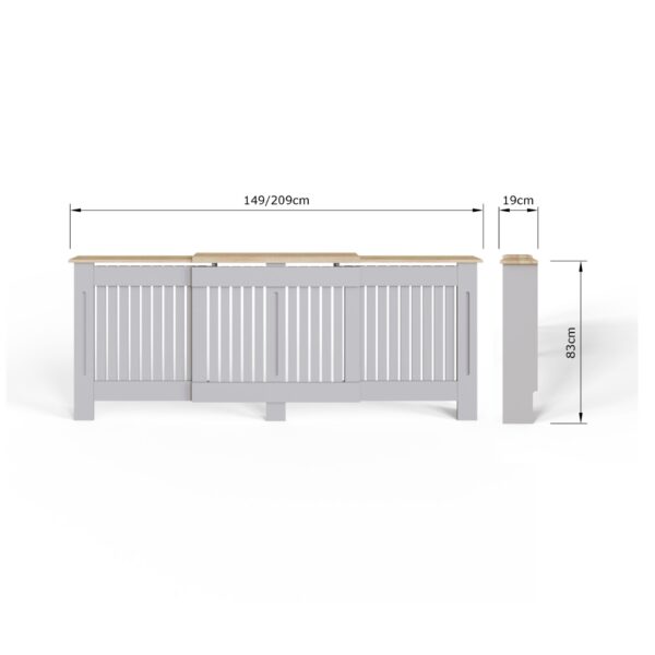 LONADJGRY-GREY LONGSLOW RADIATOR COVER-05-25-DIMS