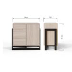 TAICSBOAK-Taite 1 Door 3 Drawer Sideboard Oak-06-25-DIMS