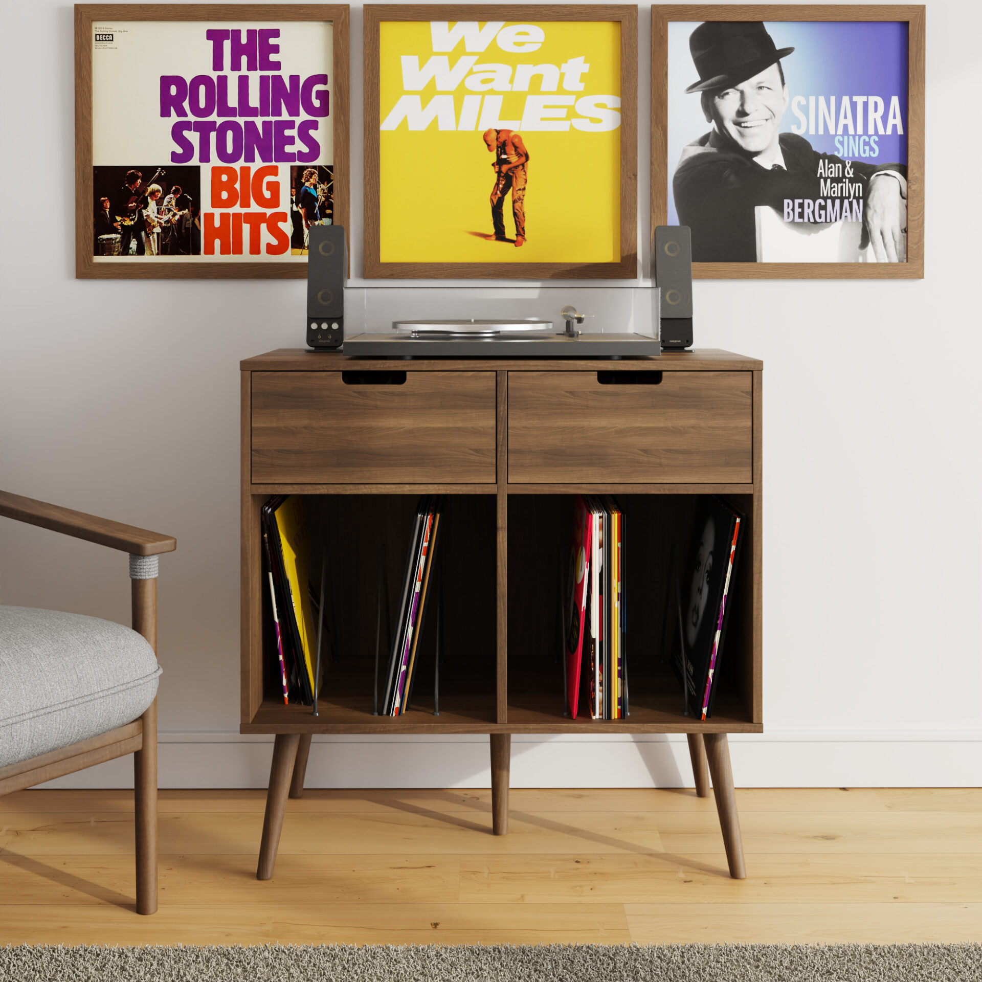 Jaxon 2 Drawer Vinyl Turntable Stand – FSC®- Certified